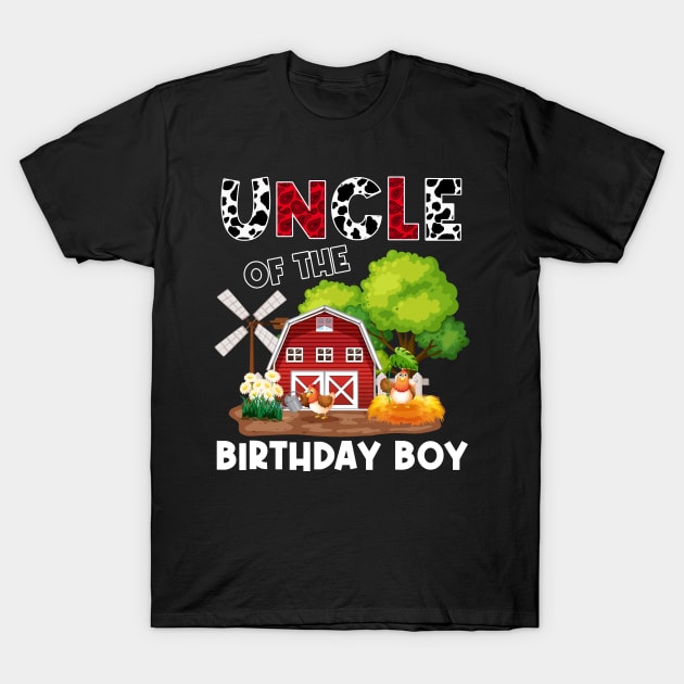 Uncle Of Birthday For Girl Cow Farm Birthday Cow T-Shirt by Hesti Design